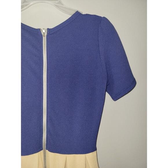 LulaRoe Amelia Womens XS Fit Flare Back Zip Colorblock Short Sleeve Knee Dress - Picture 13 of 15